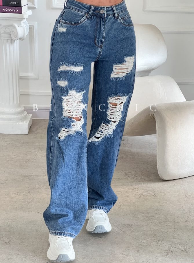 Jeans Wide Led Destroyed Ciela
